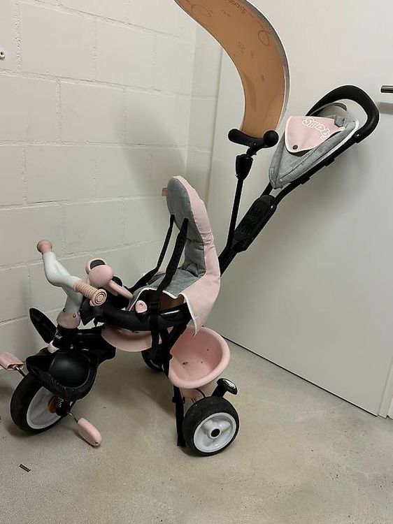 Kinder-Dreirad mit Schiebestange ? Rosa/Schwarz 1