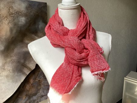 Damen Foulard Tuch rot  leicht transparent ca. Gr.160 x 75