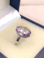 Vintage 925erSilber Ring Ananas Schliff Amethyst Meisterpunz