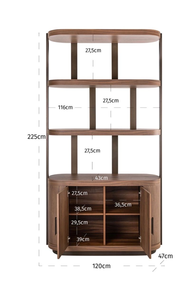 Armadi: RICHMOND INTERIORS** Display cabinet Windsor walnut – Nuovo e nell'imballaggio originale da Ruswil venduto da Miami-2026 8