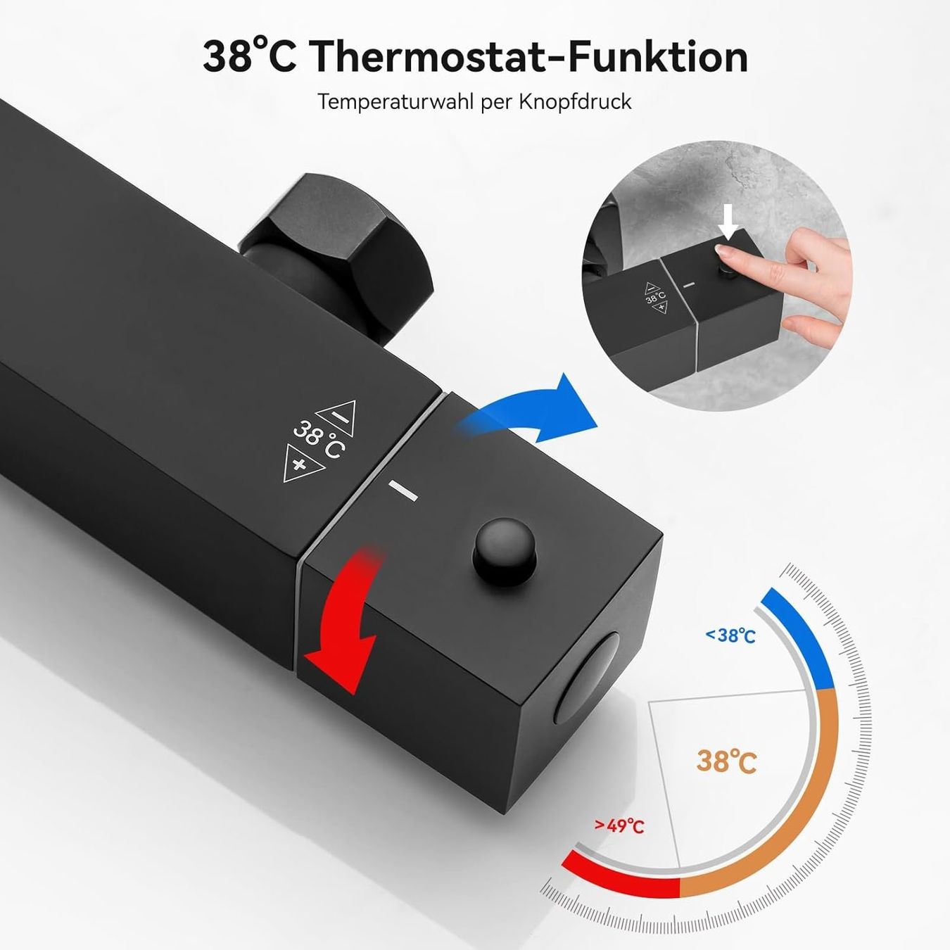Duschen: Thermostat Duschsystem Regendusche 30cm Schwarz Komplettset – Neu und originalverpackt aus Neuhausen von apo_zn9s 2
