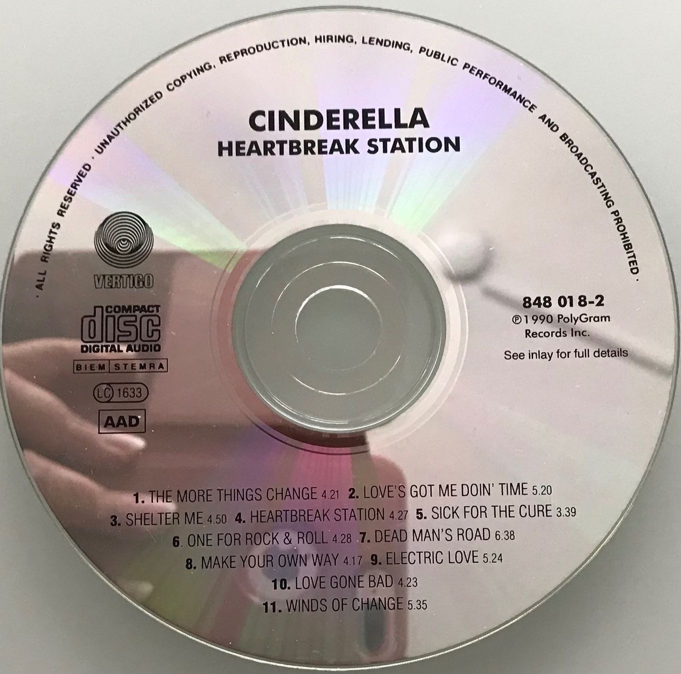 CDs: CINDERELLA - HEARTBREAK STATION - CD – Gebraucht aus Bussigny von vinyl-pas-cher 1