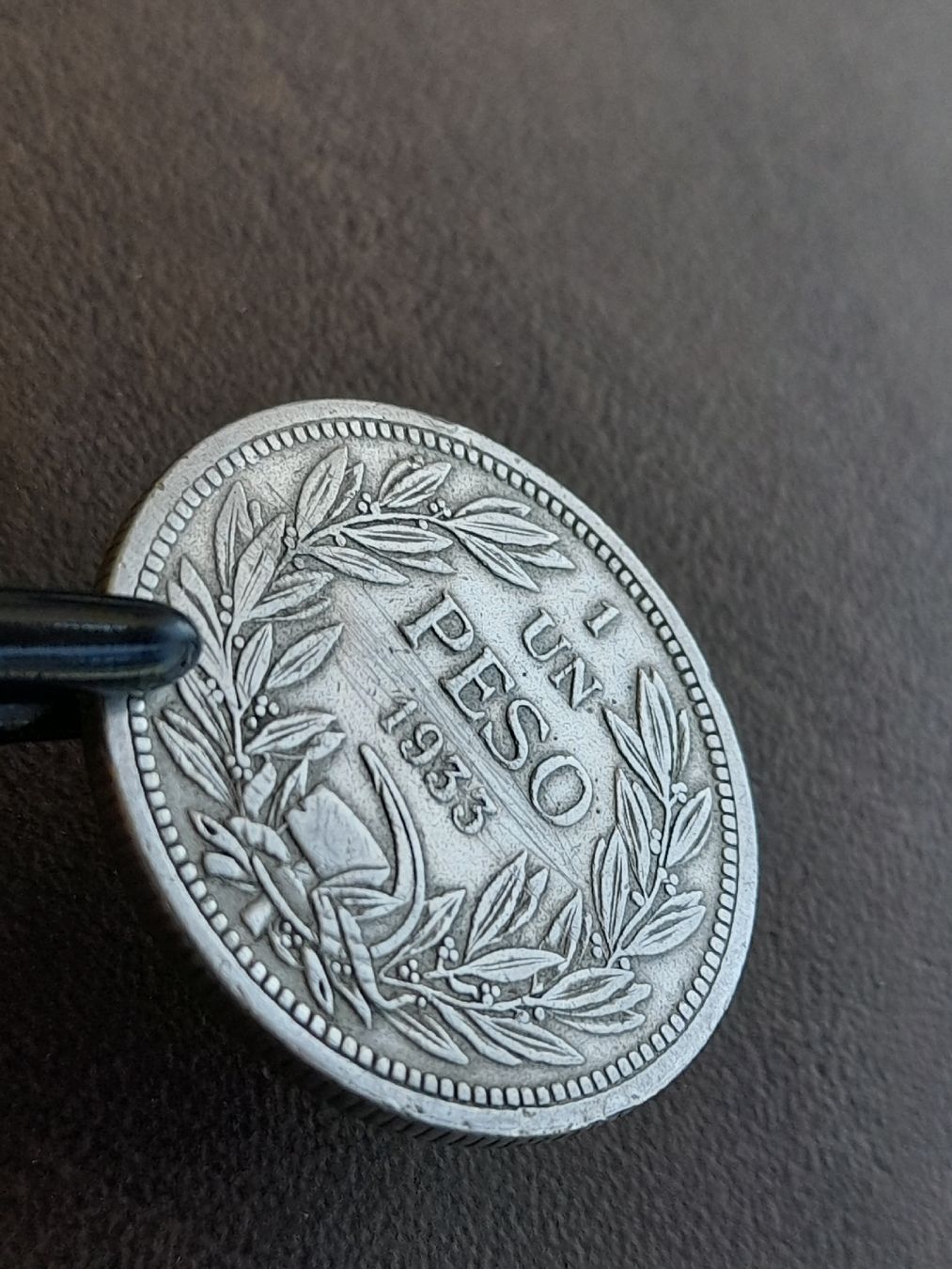 Alle Münzen: 1 Peso 1933 République du Chili – Gebraucht aus Basel von Basel_20 2