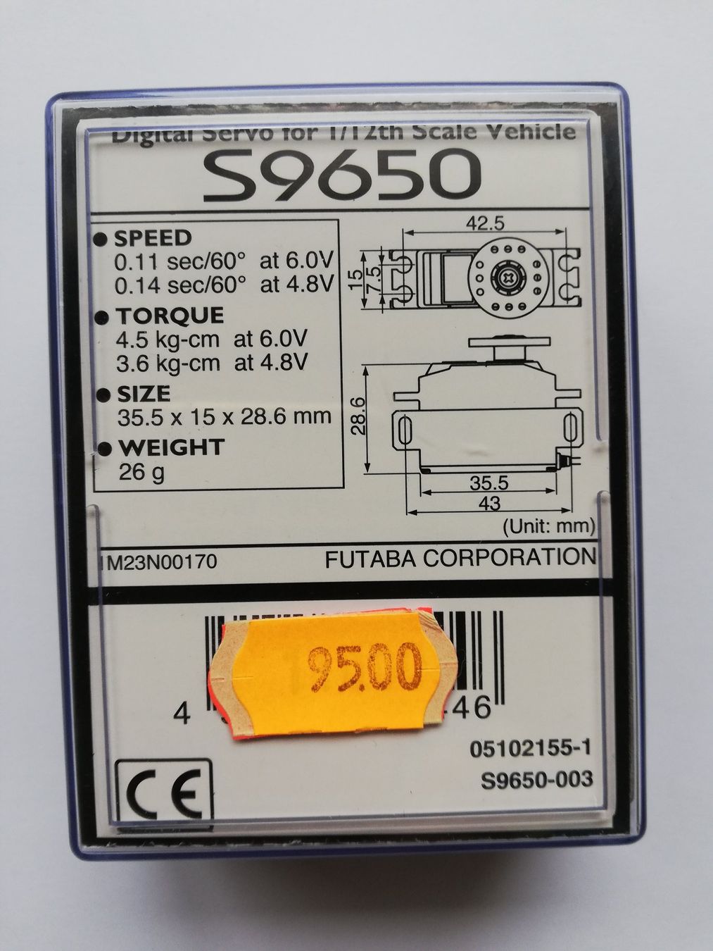 Futaba Modellismo RC: Servo Futaba S9650 Digital – Nuovo e nell'imballaggio originale da Flüh venduto da AMS-Modellbau 1