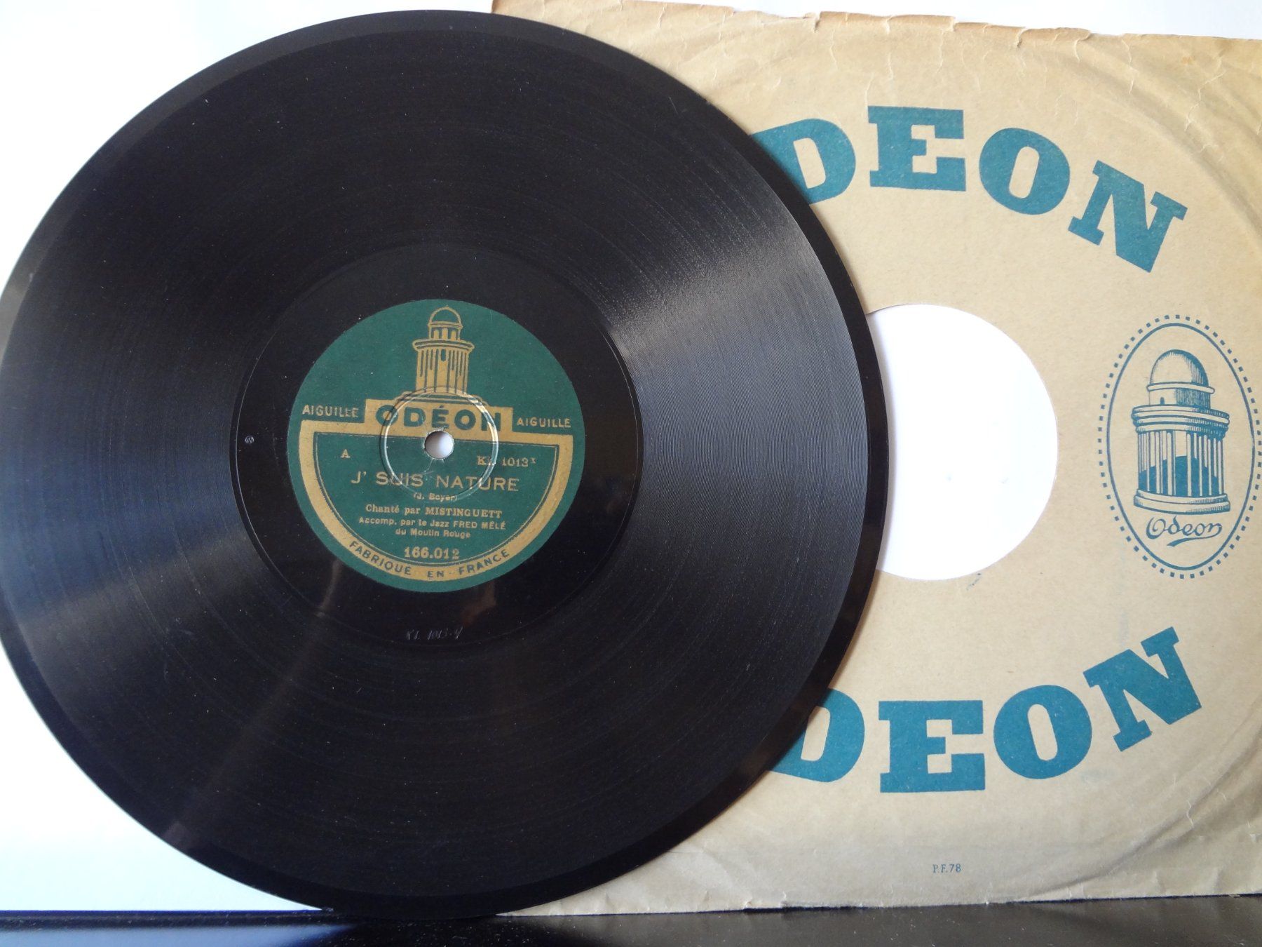 Vinyles: Disques 78 tours Odéon aiguille de Mistinguett - 166.012 – D'occasion à Aigle par Robflac55 2