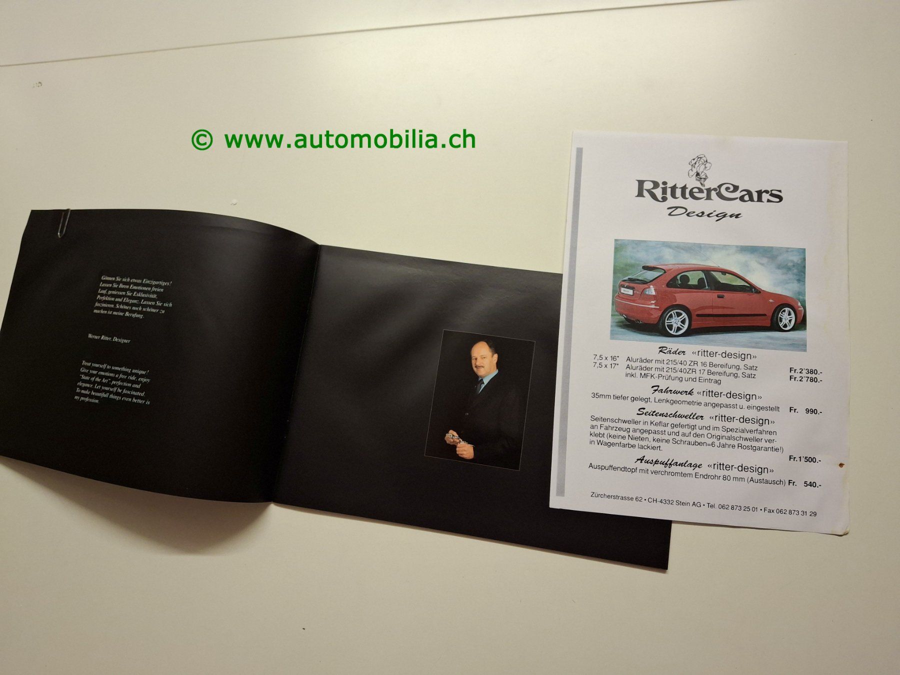 Jaguar Documenti: Ritter Design Modellprogramm (Jaguar) Prospekt – Usato da Weingarten-Kalth venduto da Bettelbruenneli 1