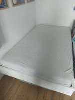 Bett 120x200 cm, weiss, inkl. Rost und Matratze