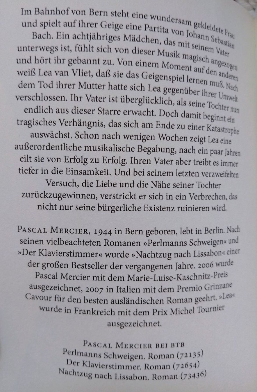 Libri: Pascal Merrcier : LEA. Novelle.  Peter Bieri – Usato da Zürich venduto da Flitzi2005 3