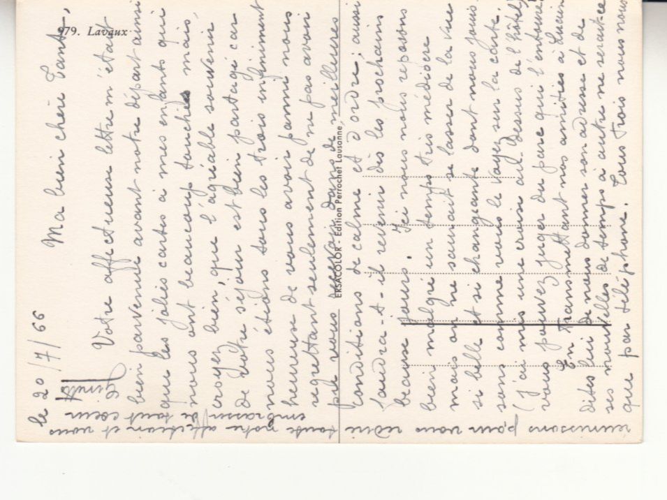Ansichtskarten: Lavaux 1966 – Gebraucht aus Bürglen TG von StampGraf 1