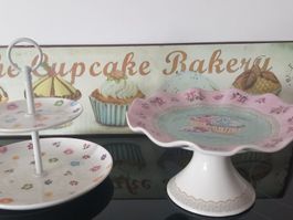 Kleiner Tafelaufsatz & Etagerli & Bild/ Shabby Vintage