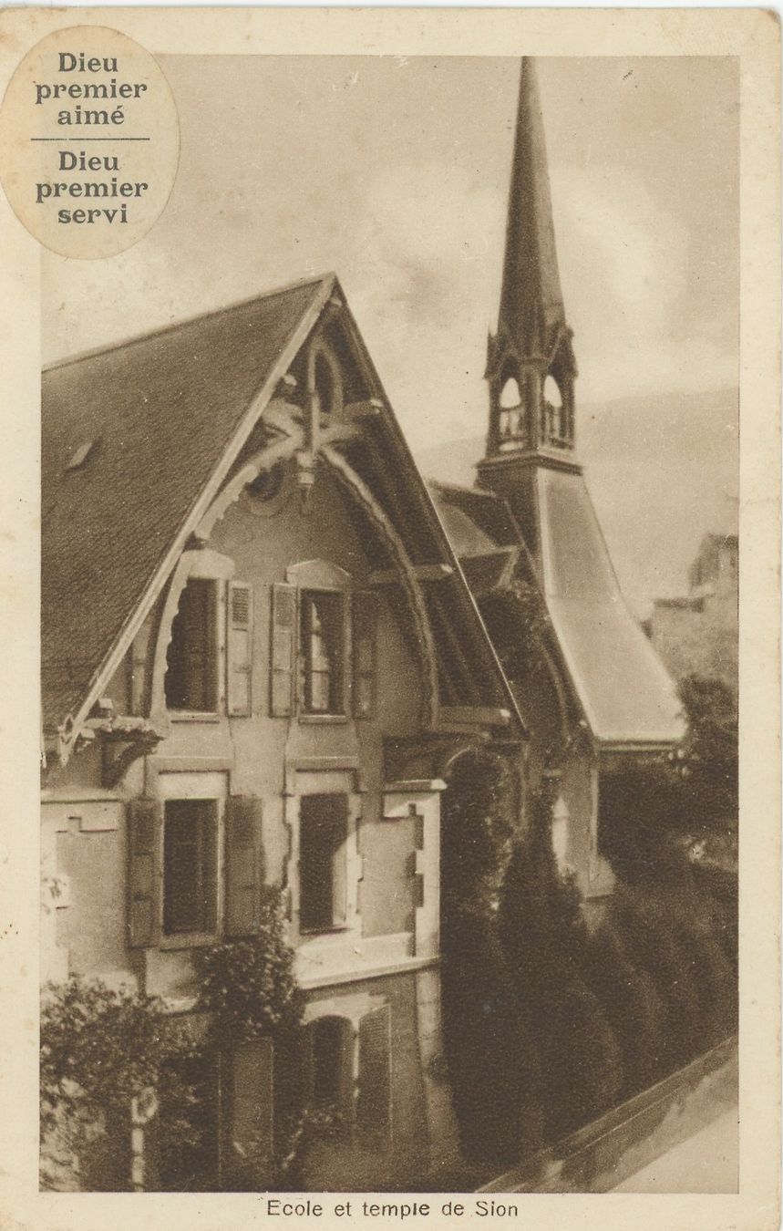 Cartoline postali: Sion, école et temple – Usato da Crémines venduto da Falta