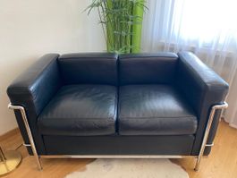 Le Corbusier Ledersofa LC2 Cassina schwarz Top Zustand