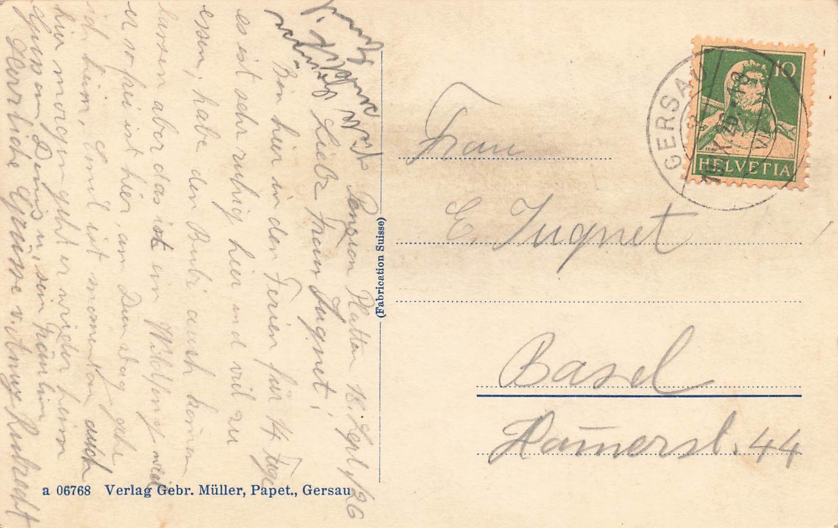Cartoline postali: Pension platten gersau – Usato da Biasca venduto da Blenio71 1