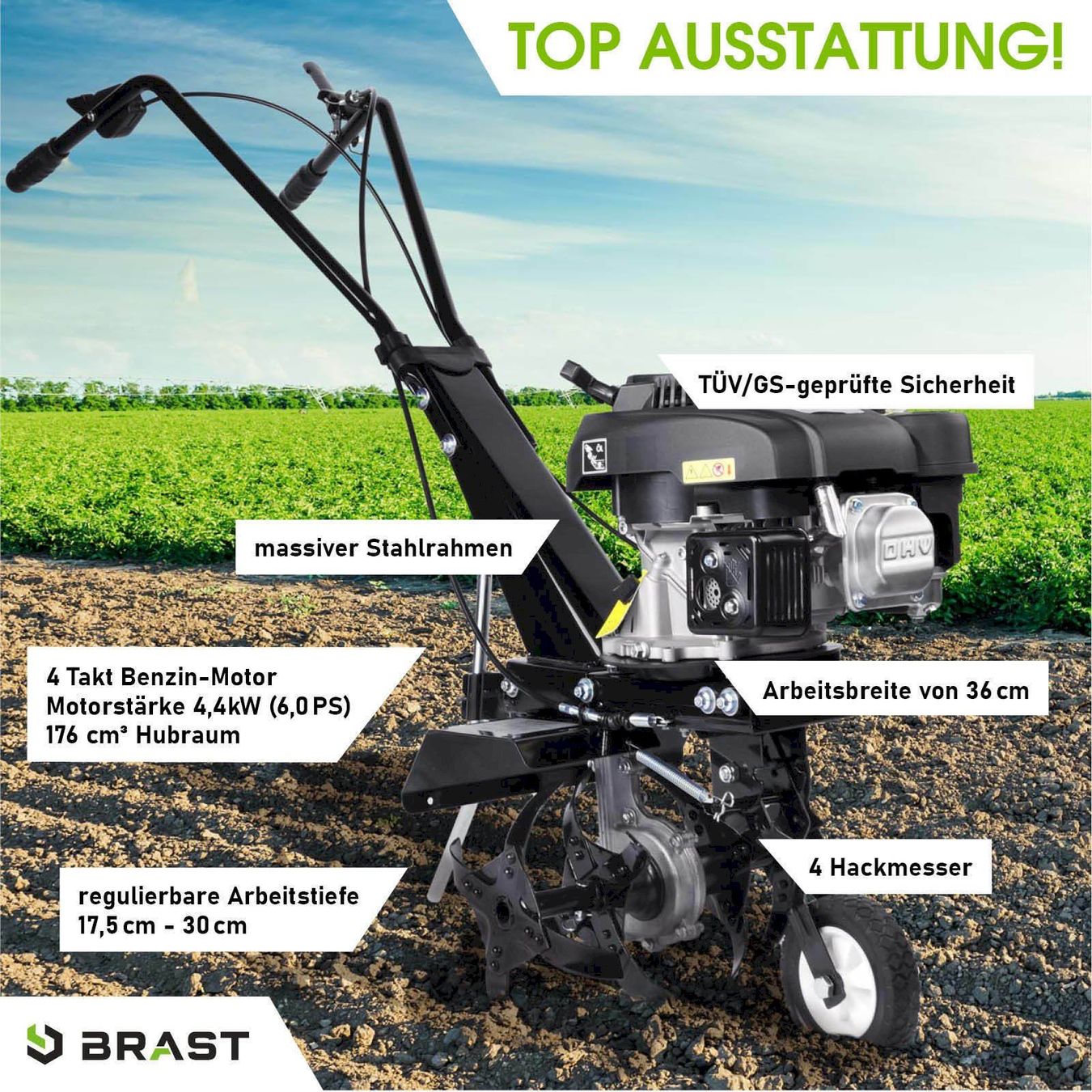Attrezzi per la lavorazione del suolo: BRAST Benzin Motorhacke AF5500s – Nuovo e nell'imballaggio originale da Bottighofen venduto da zaap 2