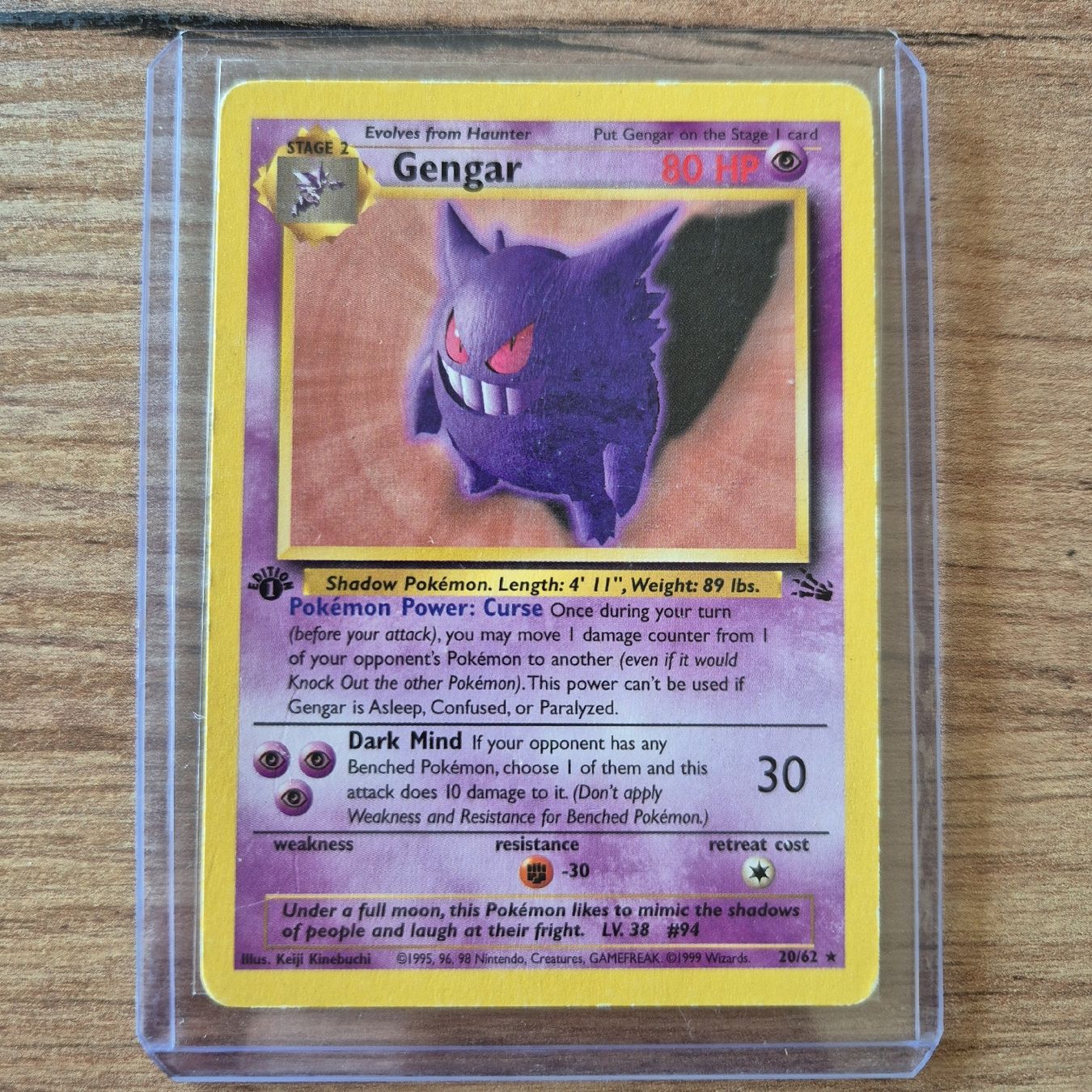 Pokémon Carte collezionabili: Gengar edition 1 ENG non Holo Gengar fossil – Usato da Ursy venduto da RetroBebar777