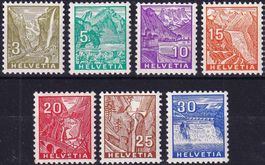 1934, Landschaftsbilder "Buchdruck" Nr. 194-200, postfr.**.