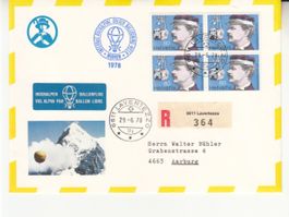 Hochalpen Ballonflug 1978 mit SBK 583 im 4er-Block