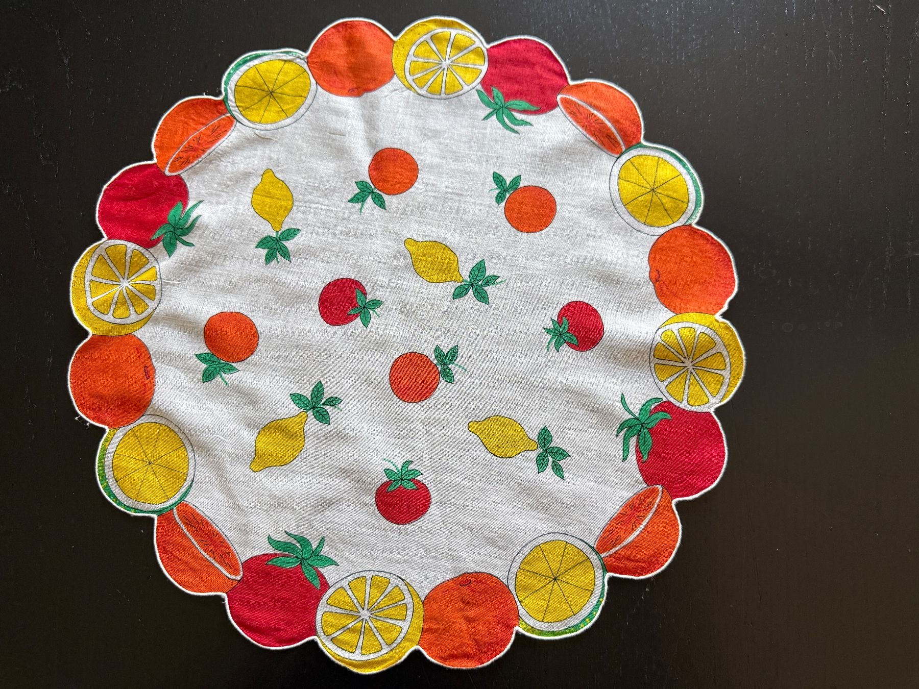 Tischset: Tischsets 2 Stk gemustert mit Obst und Gemüse Rund – Gebraucht aus Erstfeld von Mario_boe0 2