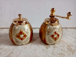 Salz & Pfeffer Set Florentiner Stil Gold Vintage Made Italy