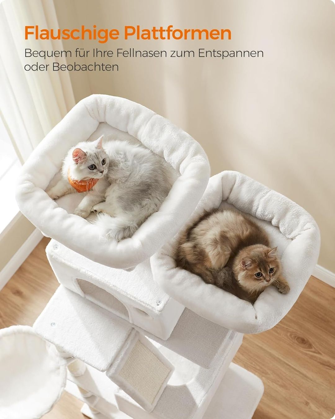 Tiragraffi: FEANDREA XL-Katzenbaum 206 cm Cremeweiß – Nuovo e nell'imballaggio originale da Bottighofen venduto da zaap 3