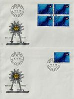 1976 Einzel + 4er Block auf Brief ETS