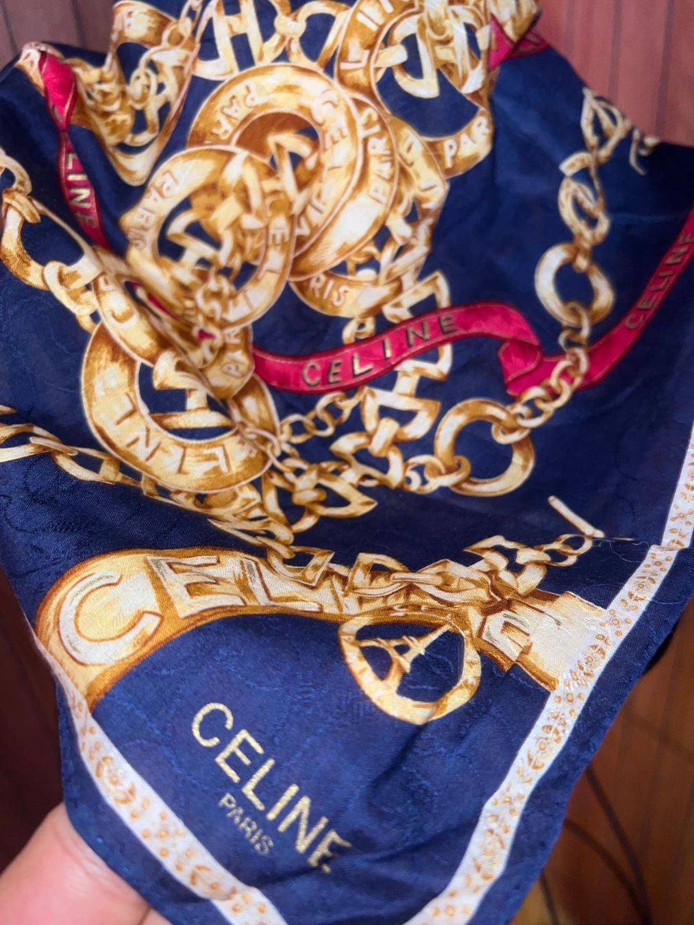 Celine Foulard & Sciarpe: Celine Tuch Baumwolle 48x48 cm – Usato da Winterthur venduto da Dejv 1