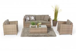 Gartenmöbel 3-Sitzer Sofa, Sessel und Tisch