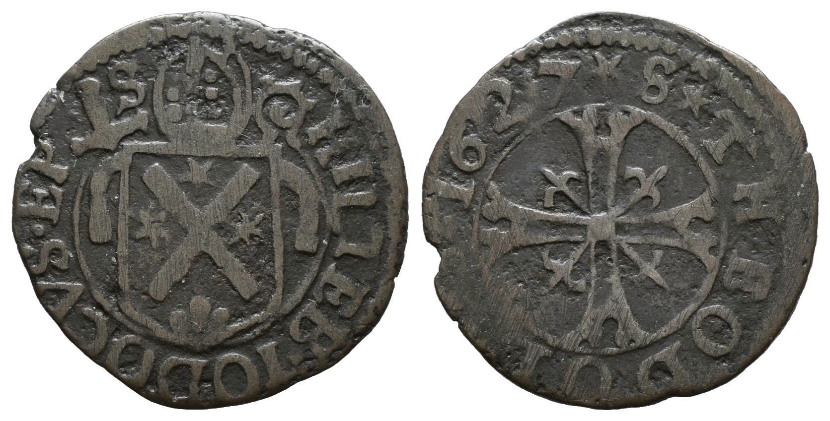 Alle Münzen: Wallis Halbbatzen 1627 /200/ – Gebraucht aus Trimbach von Solothurn1