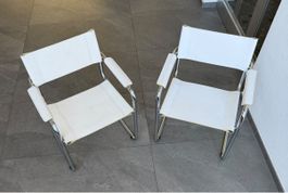 2 Stühle weiss Leder Chromgestell Jahrgang 2007 gebraucht