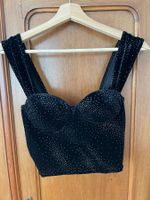 Vintage Bustier glitzerndes Samt, Made in France, Unikat