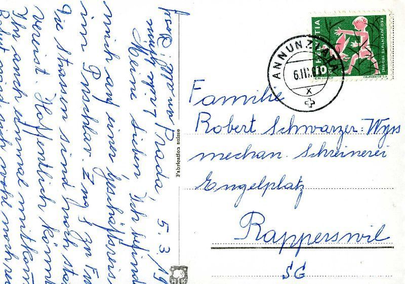 Cartoline postali: San Romerieo - Kirche + 1963 – Usato da Emmenbrücke venduto da teestube 1