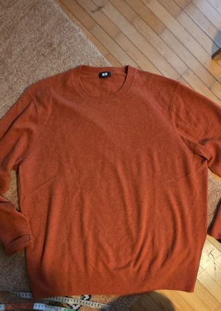 Uniqlo Herren Cashmere Pullover Orange, Grösse XXL Top!