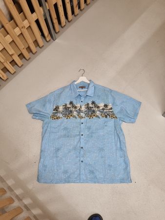 Herren Hawaiihemd kurzarm hellblau Grösse XL guter Zustand