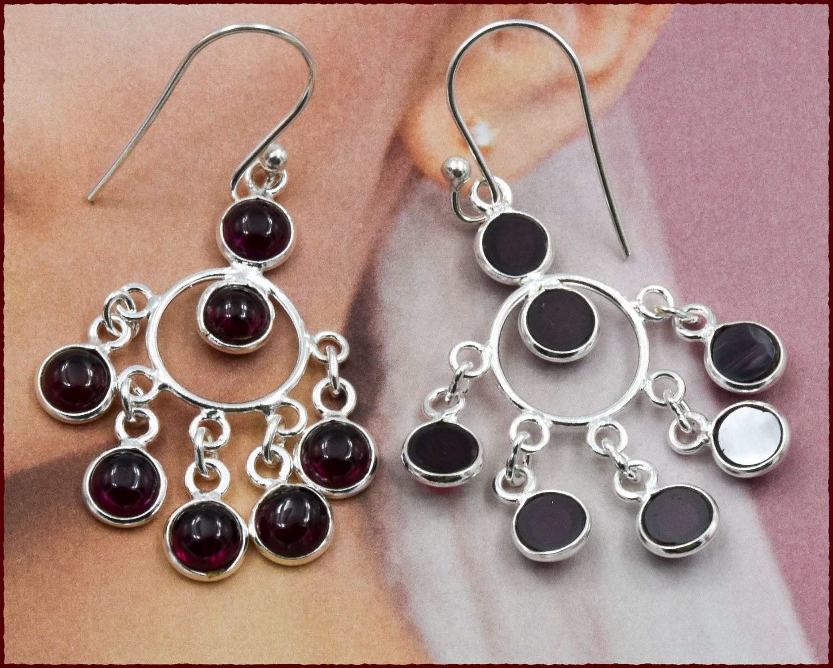 Orecchini pendenti & Orecchini a lobo: ♛ Granat Ohrhänger 925 Silber – Nuovo e nell'imballaggio originale da Oberglatt ZH venduto da Hot-Spot 2