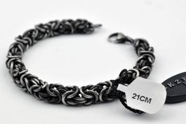Königskette Armband rund 8mm schwarz Coole Optik
