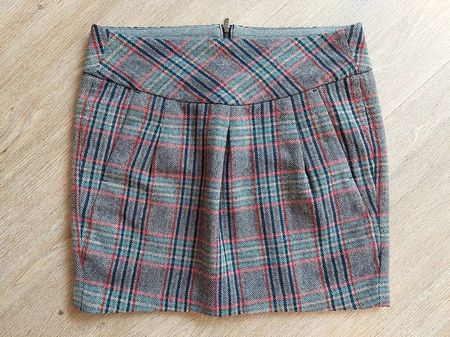 Esprit Rock 36 38 kariert 50% Wolle Jupe
