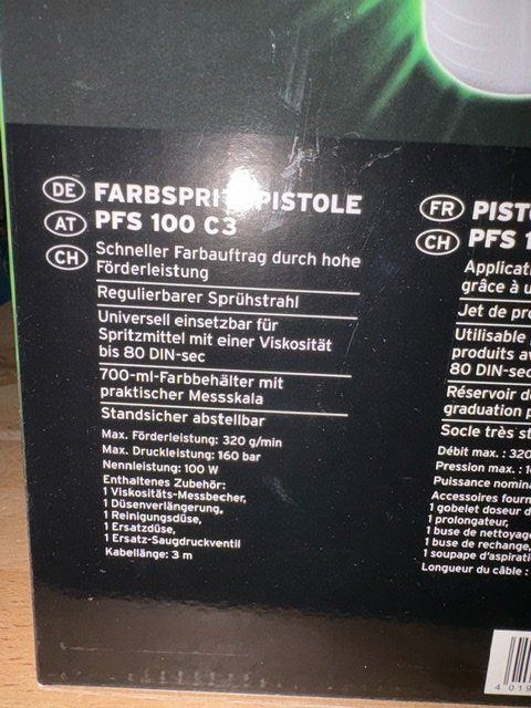 Parkside Tous les outils: Farbspritzpistole – Neuf avec emballage d'origine à Schwerzenbach par Freesurf1000 2