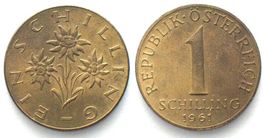 ÖSTERREICH. 1 Schilling 1961, Al-Bro, ERHALTUNG! unz