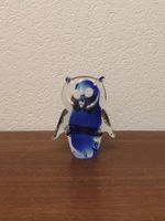 Kleine blaue Glas Eule vintage Murano Glas Figur Glasfigur