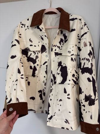 Cow print light jacket M oversized