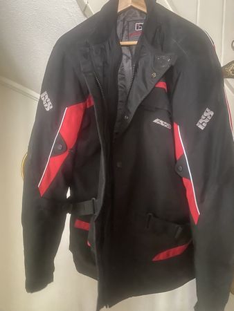 Ixs Motorrad Jacke Grösse 2XL Schwarz Rot Protektoren