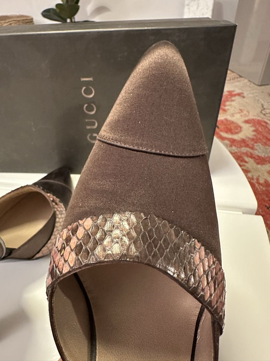 Gucci Scarpe da donna: Gucci Pumps Satin Python brown 38.5 size  – Nuovo e nell'imballaggio originale da Zürich venduto da LoveFashion76 8