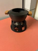 Fondue-Set Cousances schwarz mit Holzgriffen gebraucht