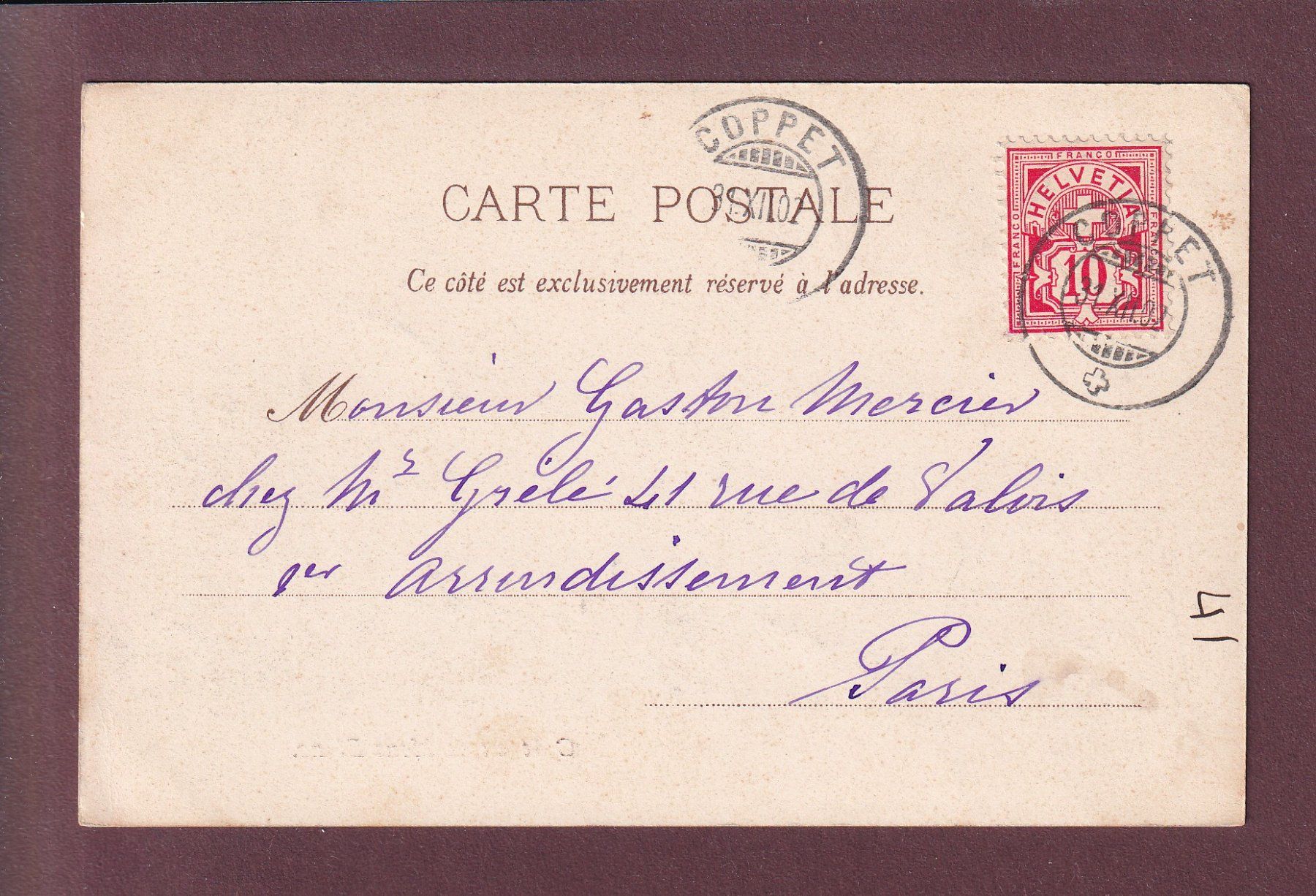 Cartoline postali: NYON - Château - Mont-Blanc - 1902 – Usato da Pully venduto da nicecards 1