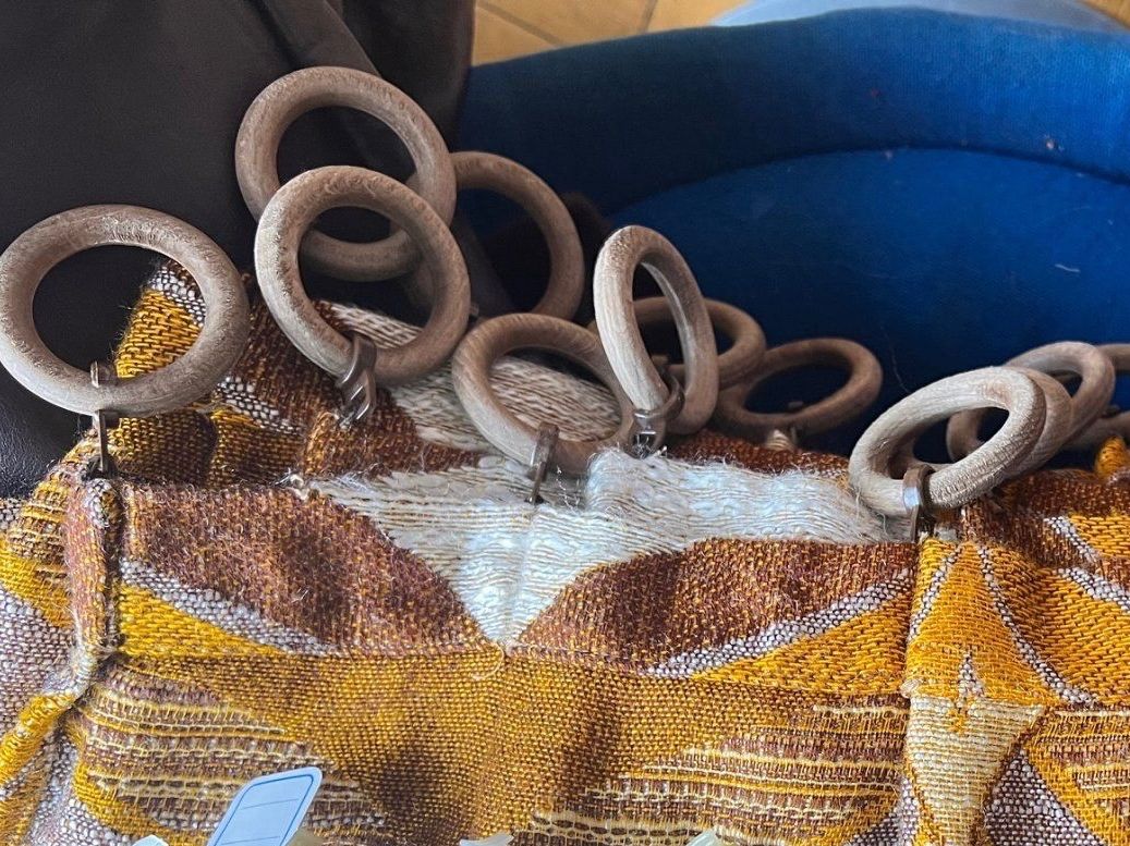 Tende: vintage Vorhang Orange Gelb – Usato da Chiasso venduto da ludi_a6 2