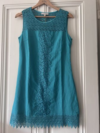 Emerald green lace detail summer dress