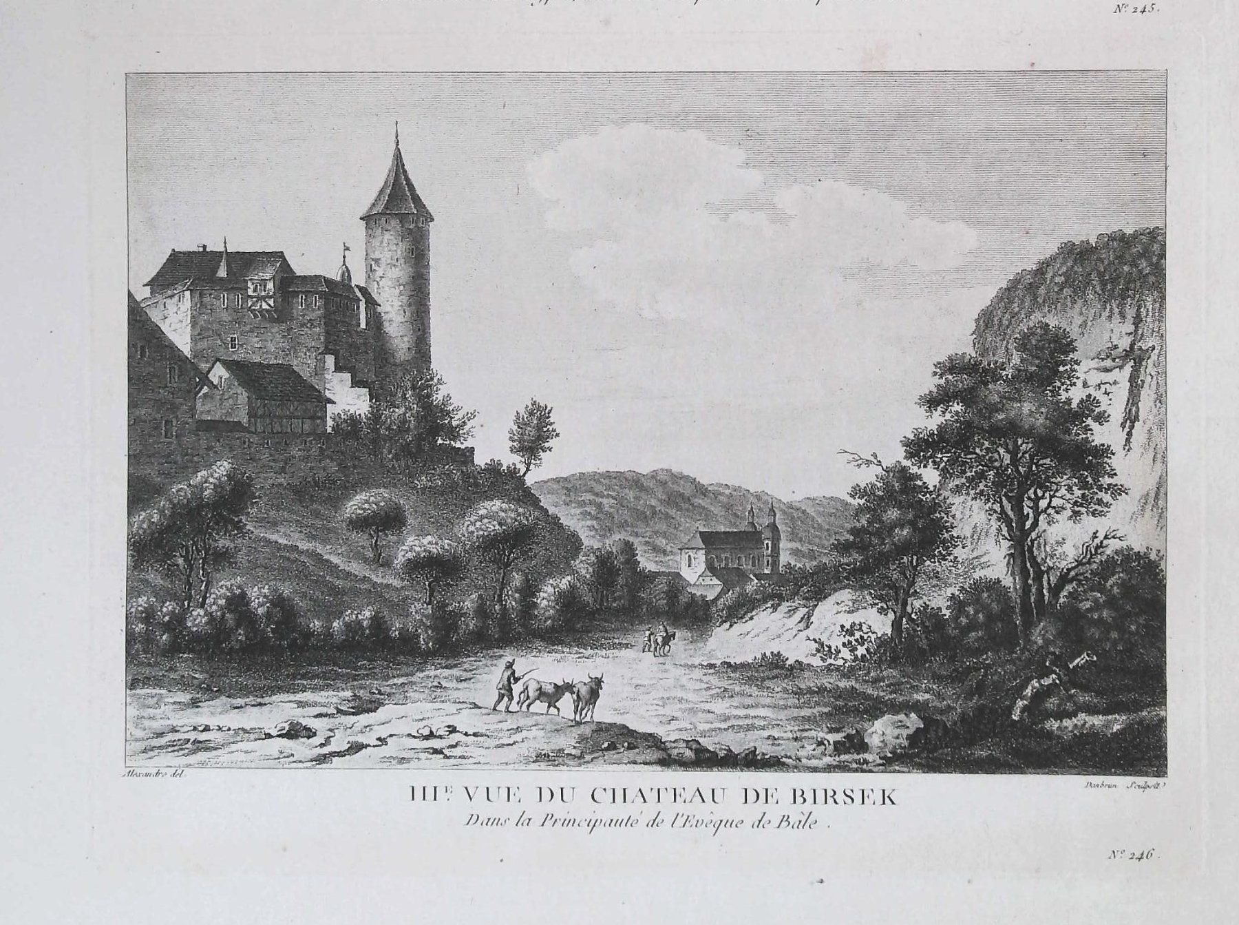 Incisioni: Birseck und Birs Originalkupferstich 1780 – Usato da Rafz venduto da Helvet32 1