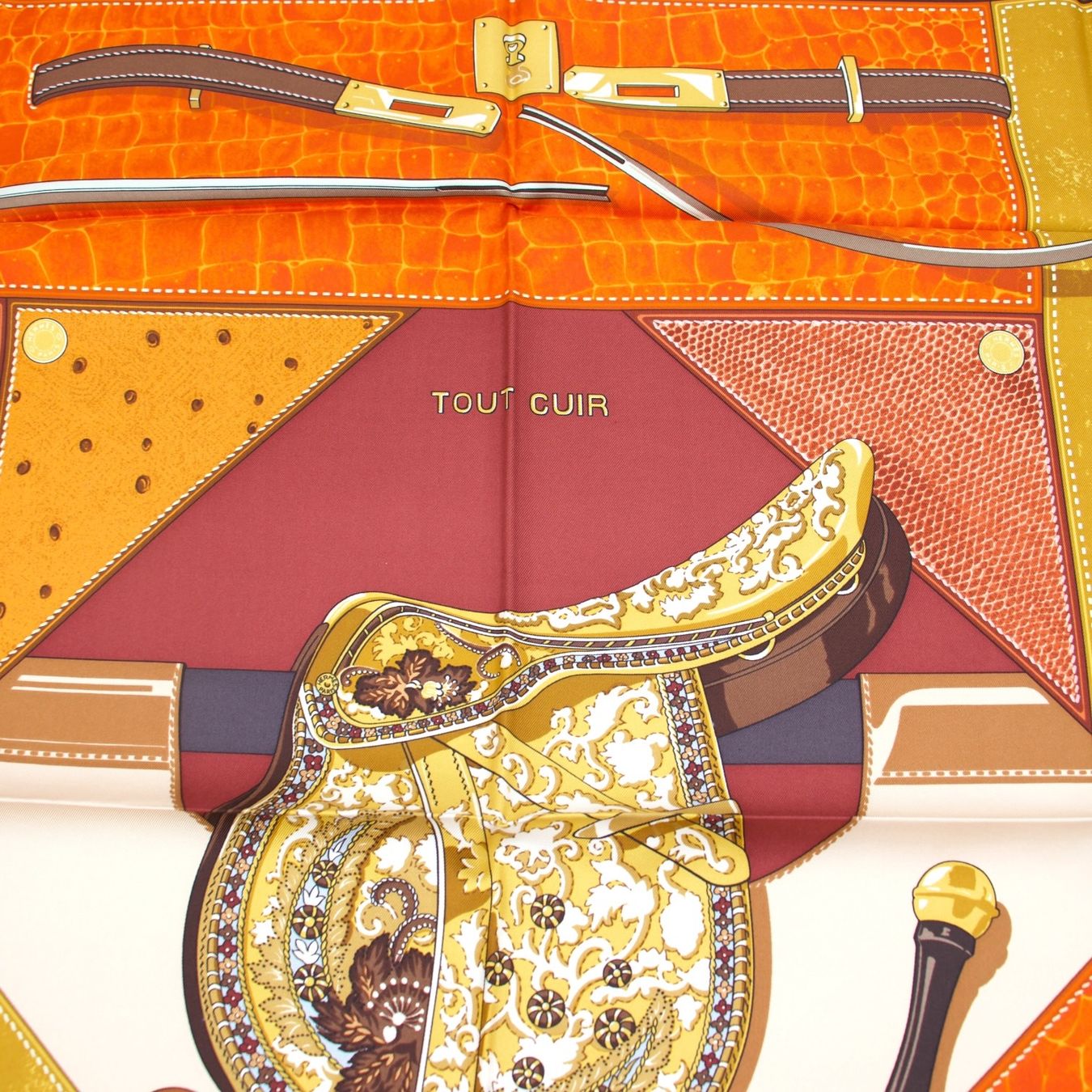 Hermès Foulard & Sciarpe: Hermès Carré "Tout cuir" orange – Usato da Binningen venduto da Designerlabels 6