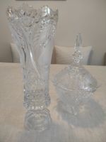 Vase et bonbonnière en cristal 
