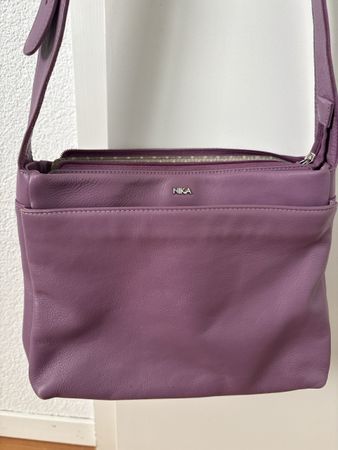 Sac NiKa mauve foncé en cuir